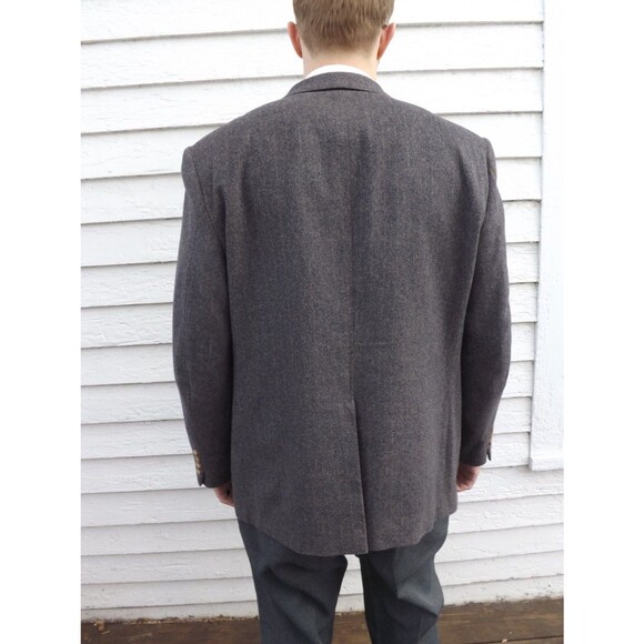 Trotters Club Mens Herringbone Jacket Sport Coat Vintage 46 R - Picture 5 of 5